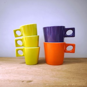 Set/5 Walküre NYNY mokken voor espresso en cappuccino of grote koffie - porseleinen Walküre Germany koffiekopjes in verschillende kleuren