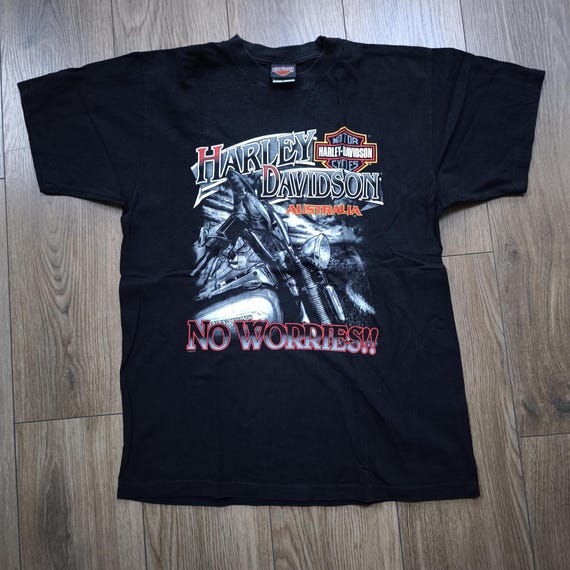1990s Original Harley Davidson Australian 'no Worries' T-shirt