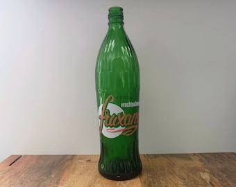 1960s Fruxano lemonade bottle | Fruxano fruit lemonade collectable | Old green lemonade bottle from the sixties