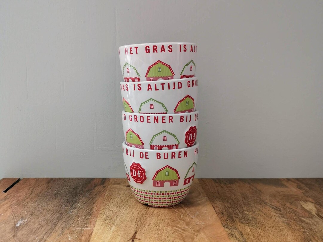 Douwe Egberts Neighbors' Day Cappuccino Mugs | With Dutch Houses and ...