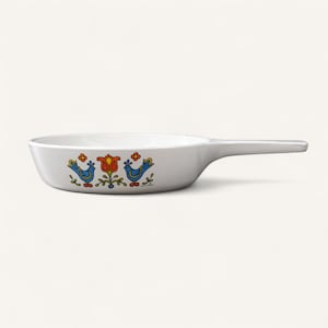 Pentola/padella vintage Corning Ware da 6 1/2 pollici | Country Festival Friendship Blue Bird | Pentole retrò