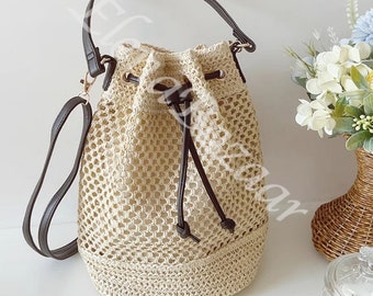 Women's Straw Crossbody Bag, Hand Woven Summer Bag, Crossbody Basket Bag, Gift for Her, Woven Crossbody Bag, Straw Crossbody Bag