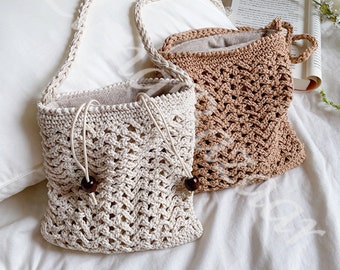 Mini borsa all'uncinetto fatta a mano, borsa a tracolla tessuta a mano, borsa a tracolla in cotone, borsa a tracolla Amigurumi, borsa a tracolla all'uncinetto