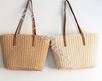 Women's Straw Weave Tote Bag, Hand Woven Bag, Fashion Casual Bag, Gift for Her, Women's Woven Bag, Straw Bag