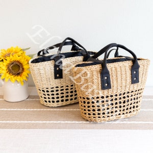 Women's Straw Weave Tote Bag, Hand Woven, Fashion Casual Bag, Gift for Her, Women's Woven Bag, Straw Bag