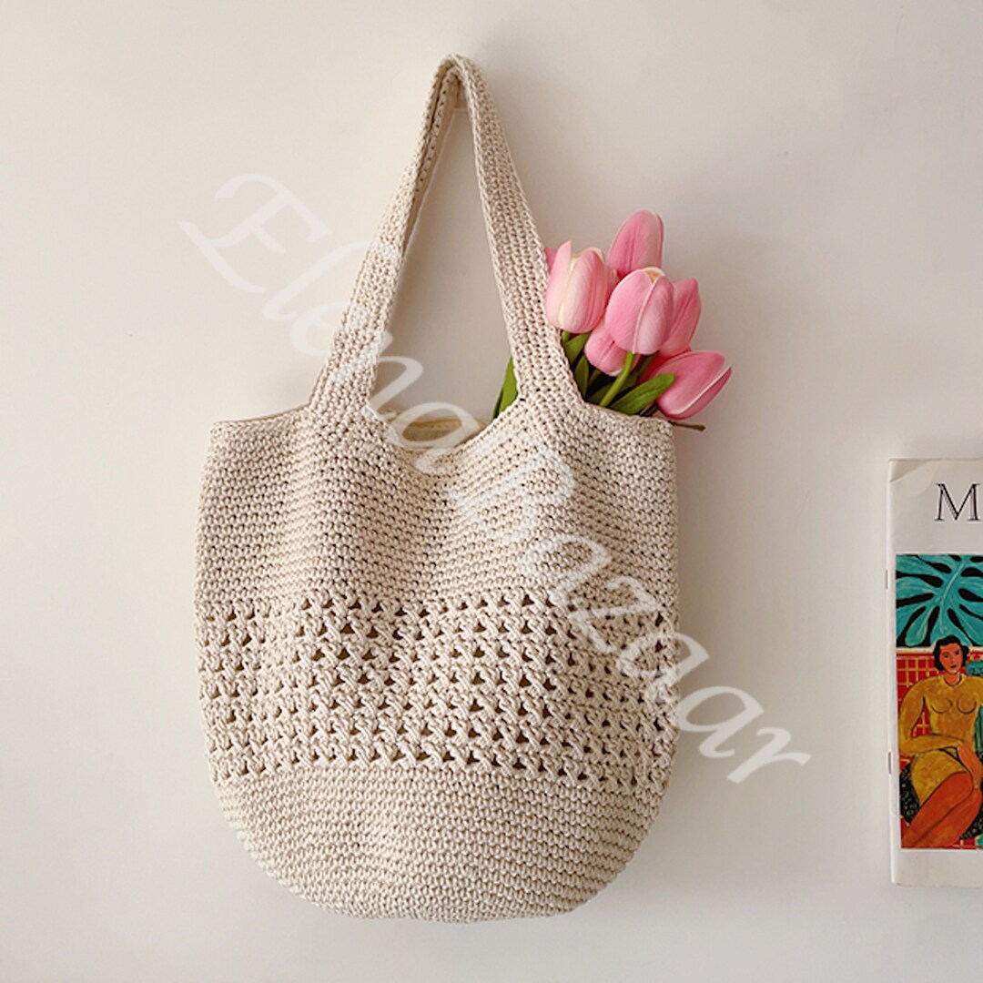 Hand Woven Crochet Shoulder Bag with Tassels