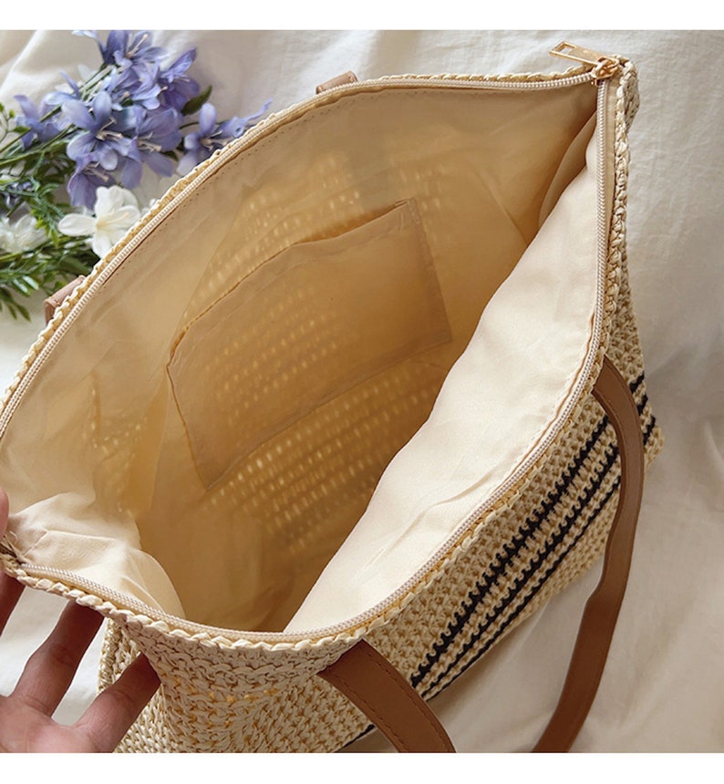 Women's Straw Weave Tote Bag Hand Woven Fashion Casual - Etsy