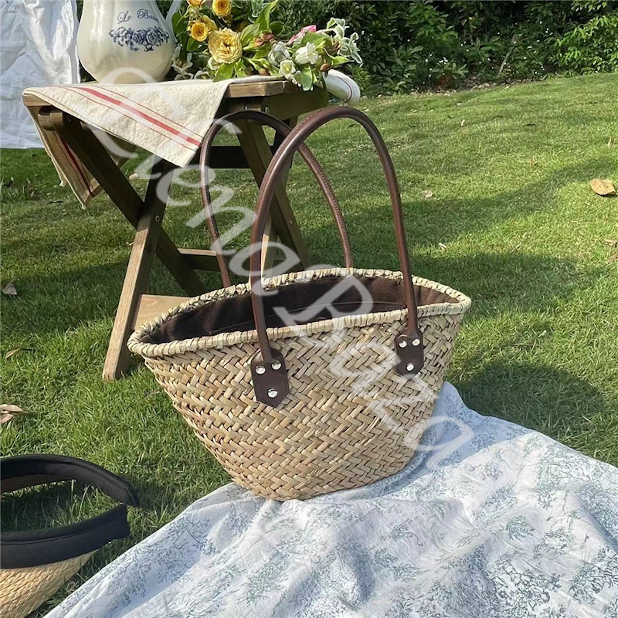 Women's Straw Weave Tote Bag Hand Woven Basket Bag Etsy