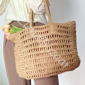 Women's Straw Weave Tote Bag, Woven Beach Bag, Fashion Casual Bag, Gift ...