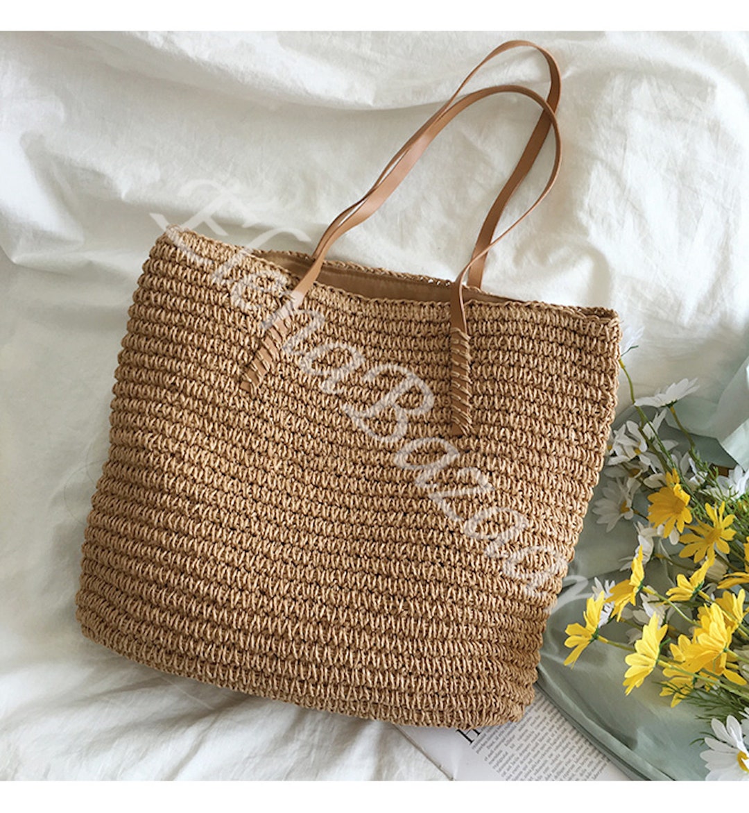 Women's Straw Weave Tote Bag, Hand Woven, Fashion Casual Bag, Gift for ...