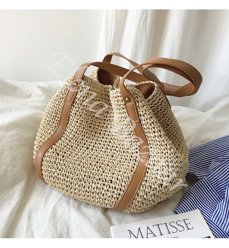 Women's Straw Weave Tote Bag Hand Woven Fashion Casual - Etsy