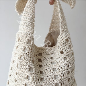 Crochet Cotton Bucket Bag, Minimalistic Basket Design, Hand Crochet ...
