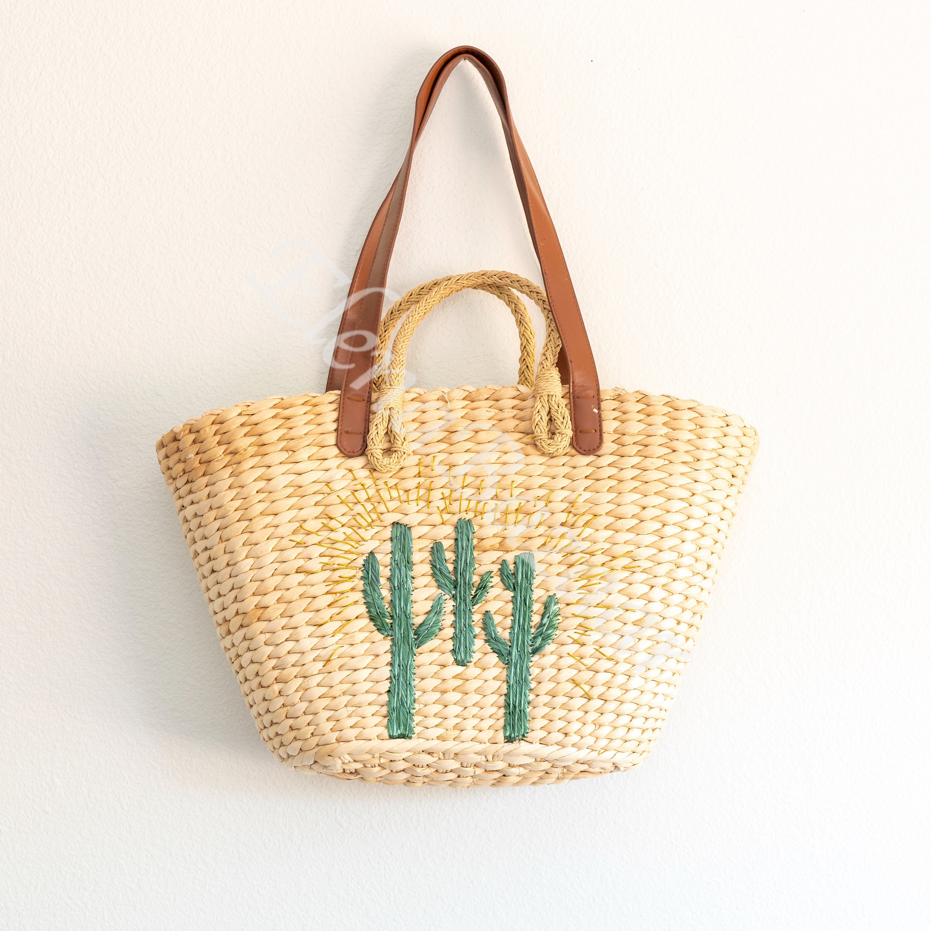 Straw Beach Bag Cactus