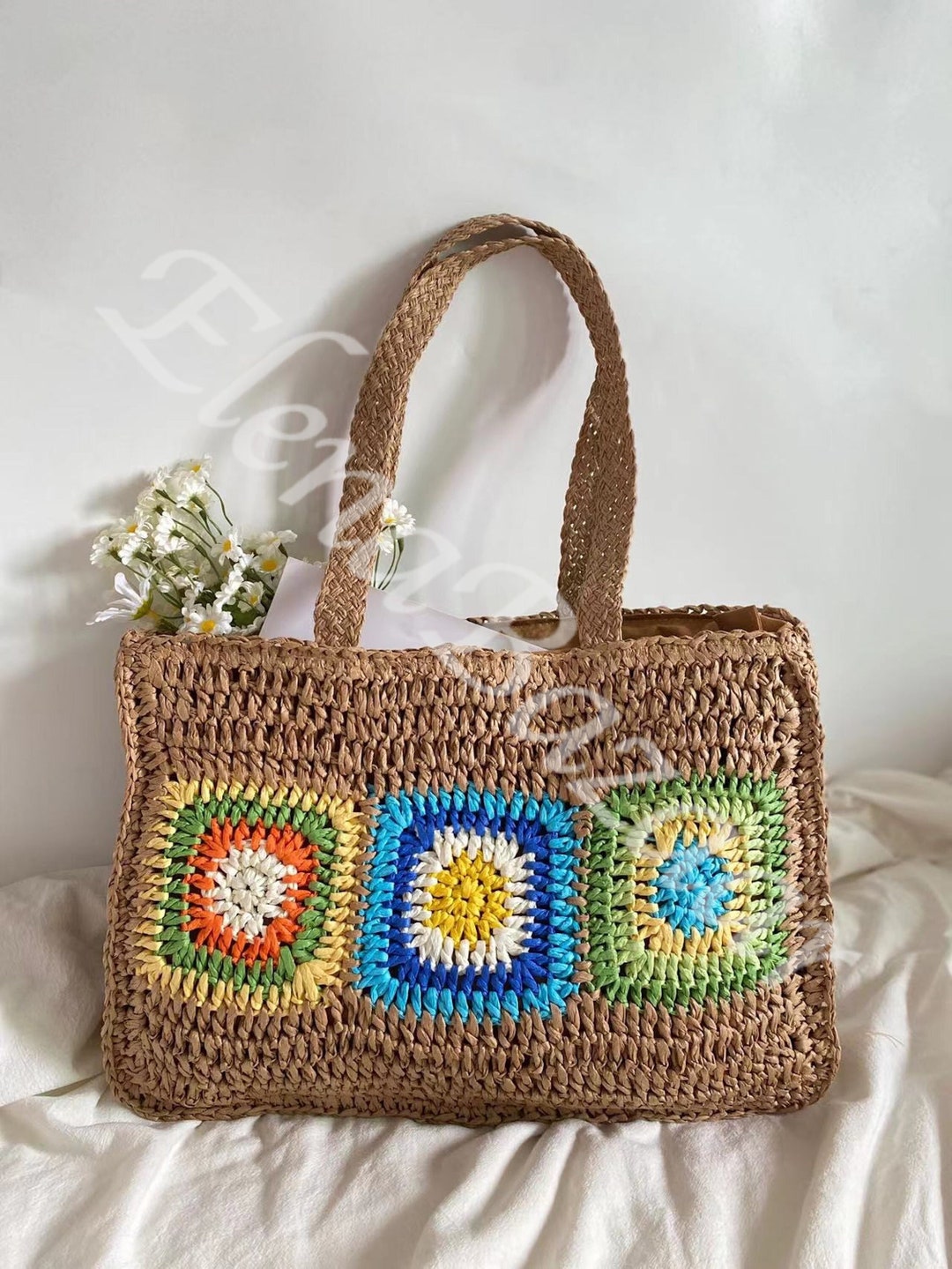 Women's Straw Weave Tote Bohemian Bag Woven Bohemian - Etsy