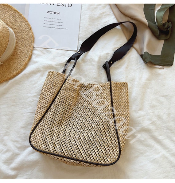 Bags, Straw Bag For Women Woven Tote With Magnetic Buckle