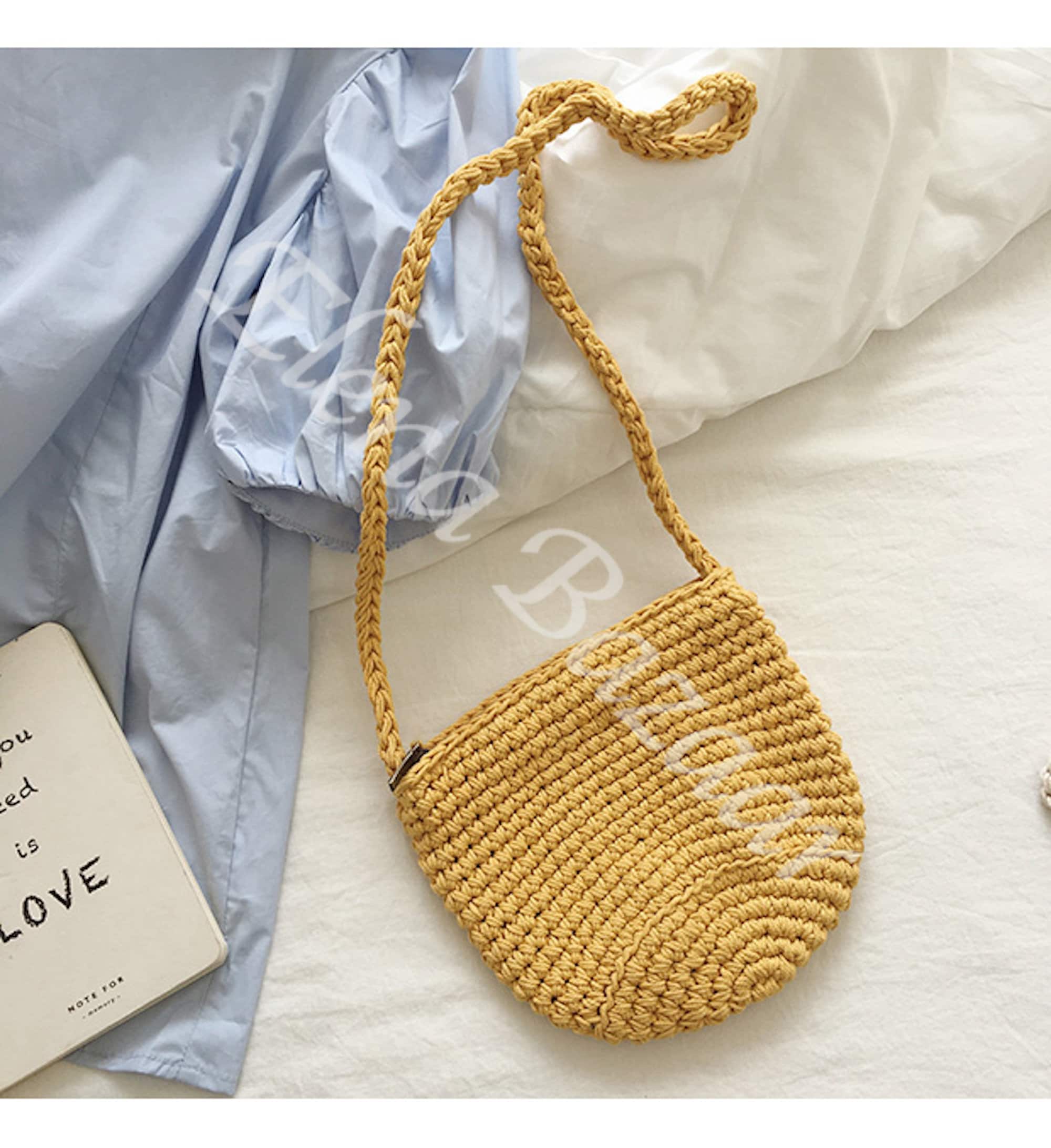 Small Cotton Knitted Shoulder Bag Handmade Crochet Bag - Etsy