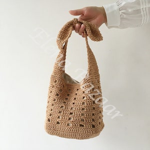 Crochet Cotton Bucket Bag Minimalistic Basket Design Hand - Etsy