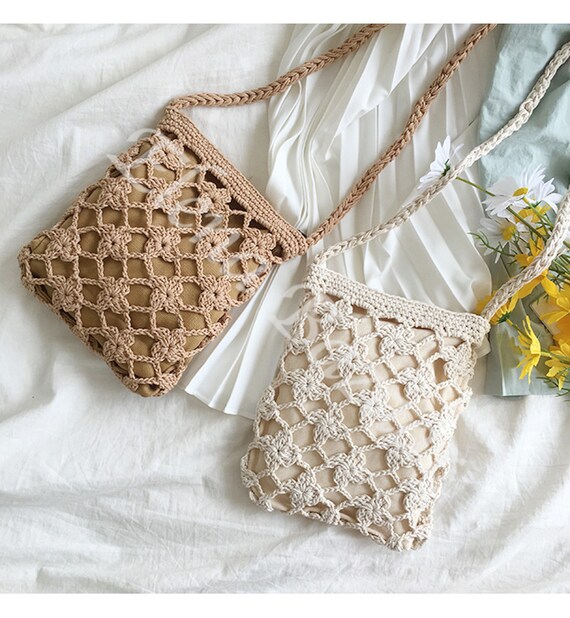 Elena Handbags Handmade Crochet Sunflower Purse