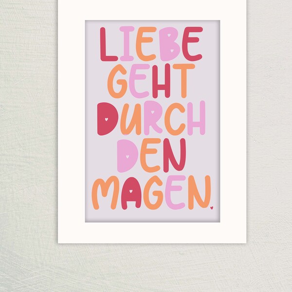 Poster, Liebe geht durch den Magen, 20x30cm