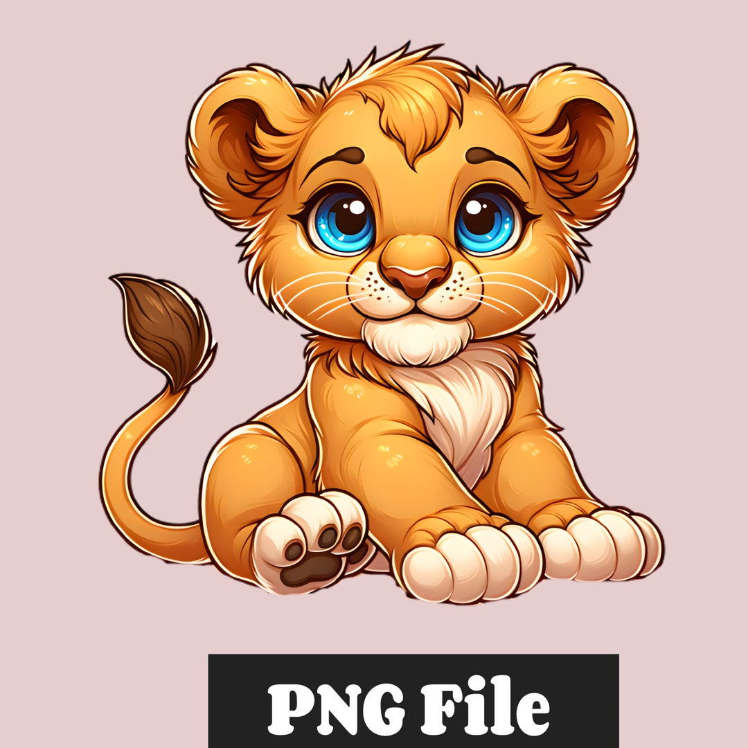 Cute Lion Cub Clipart, Baby Lion Clipart, Lion PNG, Lion Clipart, Lion