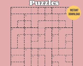 Killer Sudoku Rätsel Druckbare PDF | 100 Logische Zahlenrätsel + Lösungen | Sofort Download Denkspiele für Erwachsene und Jugendliche