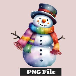 Snowman Clipart, Snowman PNG, Cute Snowman, Holiday Clipart, Snowman Sublimation