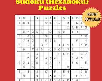 Super Sudoku w dużym druku: 100 średnich łamigłówek heksadoku (do pobrania w formacie PDF)