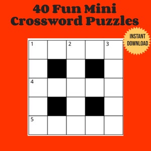 40 Fun 5x5 Mini Crossword Puzzles, Word Games, Mini Puzzle Games, Crossword Challenge, Word Puzzles