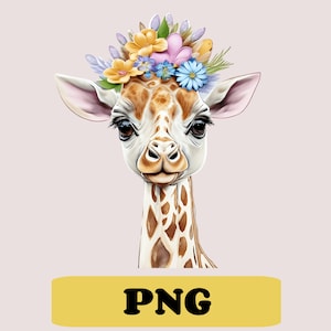 Giraffe Clipart, Cute Giraffe Clipart, Giraffe PNG, Giraffe Sublimation, Digital Download, Printable Animal Art