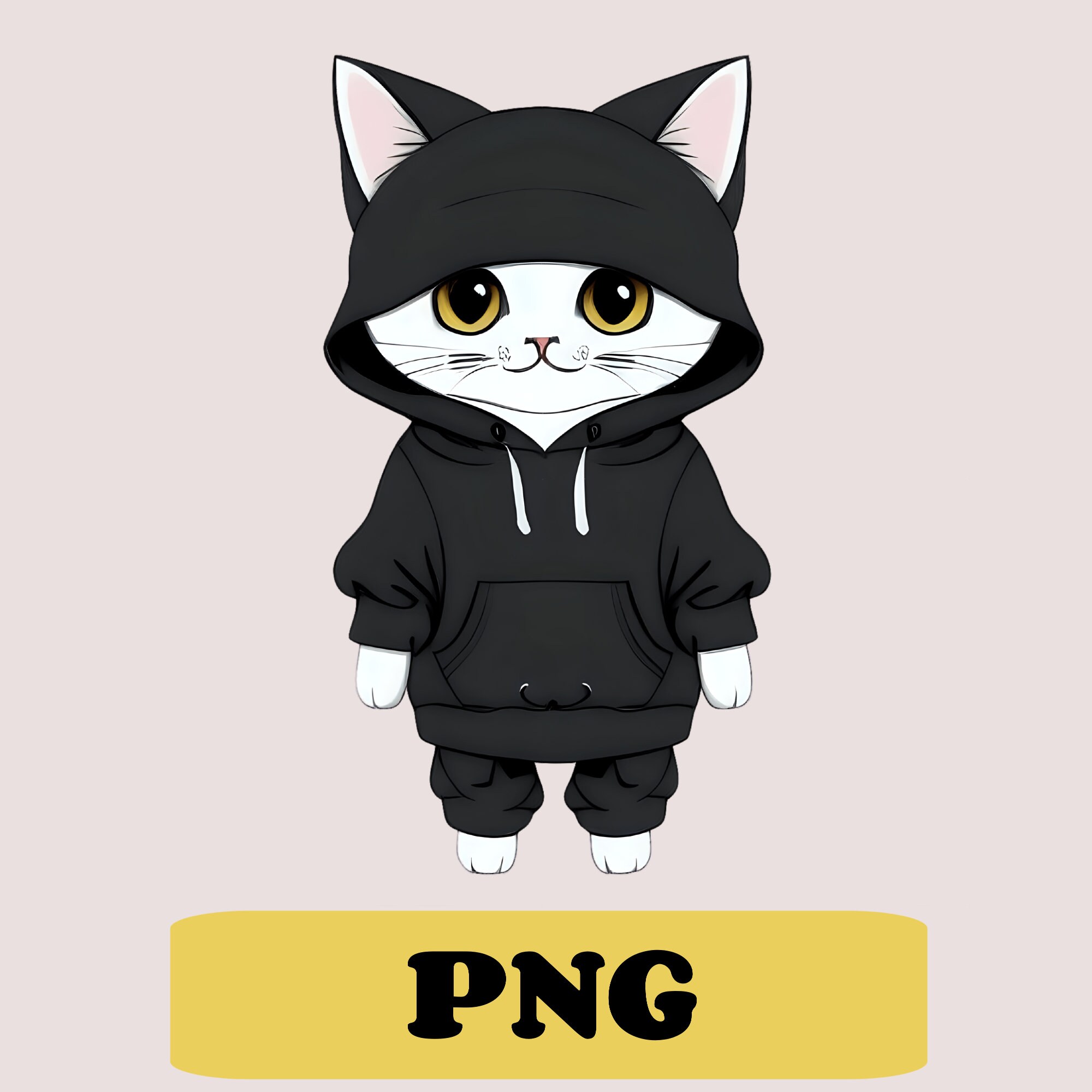 Cute Cat Hoodie Clipart, Cat PNG, Kitten Sublimation, Kitten Clipart ...