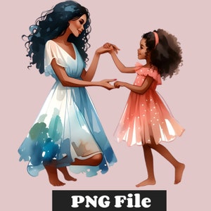 黒人の母と娘 PNG、黒人の母と娘のクリップアート、アフリカ系アメリカ人の母と子のクリップアート、母と娘のダンス PNG、