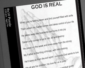 Christian puzzle 120 pieces God is real Poem Religious poetry by QLNoble