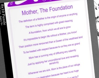 Mother Poem Puzzle Mothers Day 120 pieces by QLNoble