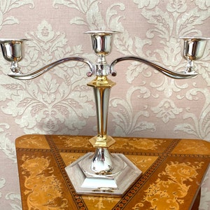 Regal Silver Zinc candelabra 3 arm