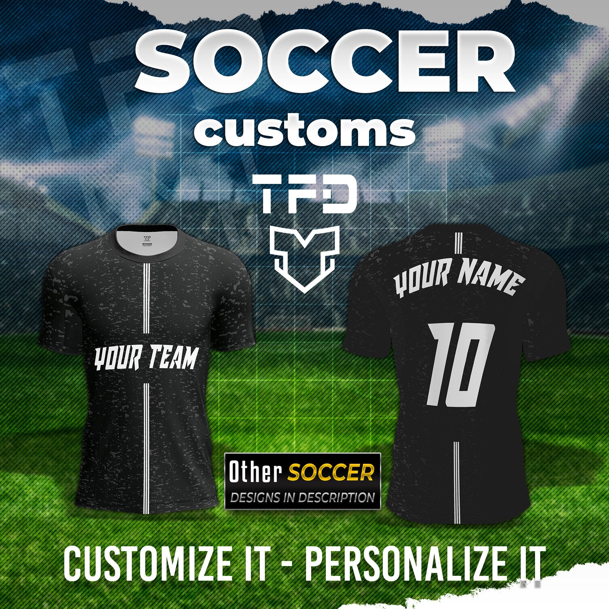 Custom Black Soccer Jersey Custom Name and Number Soccer Custom Uniform