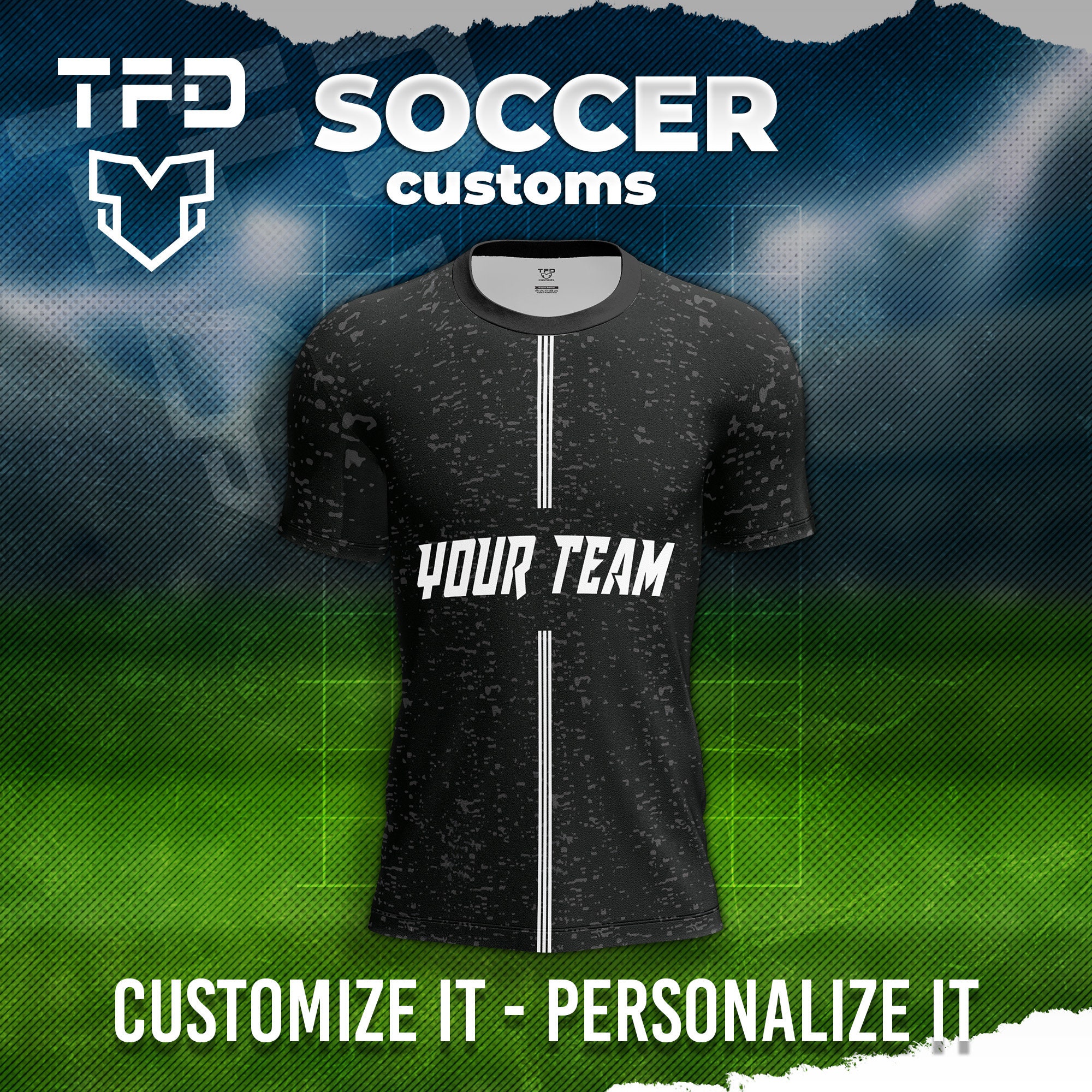 Custom Black Soccer Jersey Custom Name and Number Soccer Custom Uniform