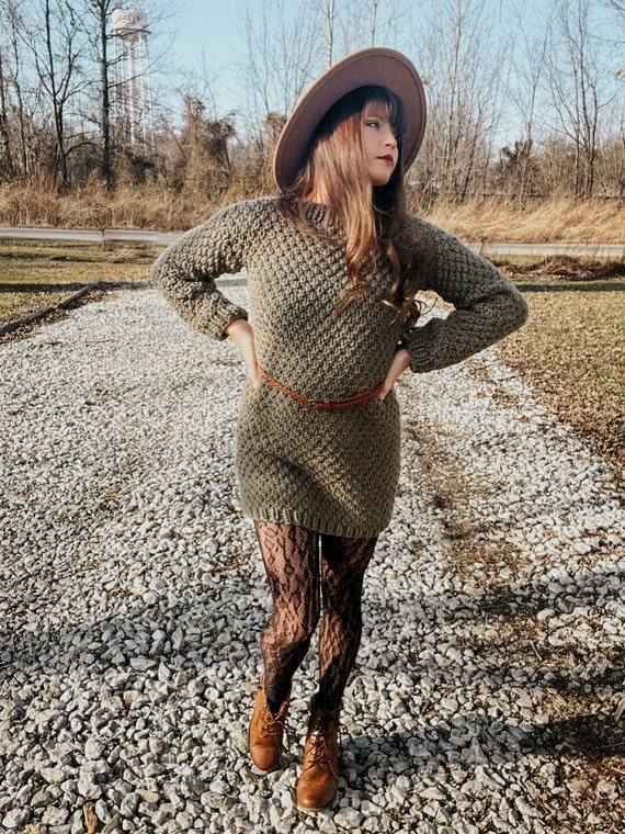 brown sweater dress with tights Knit Sweater And Boots How To Style A Sweater Dress: They Are Super Beige sweater Color:Blushing Bride Bouquet V-Goth Black-Owned Clothing Brands to the weight may lengthen