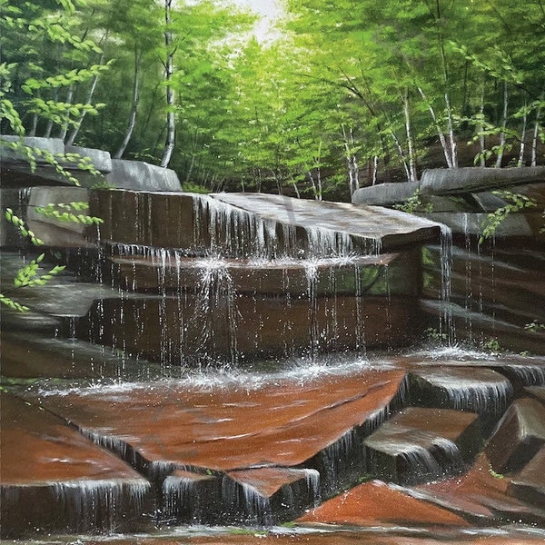 Cascading Waterfall, White Mts. New Hampshire.  11” x 14” Fine Art Print