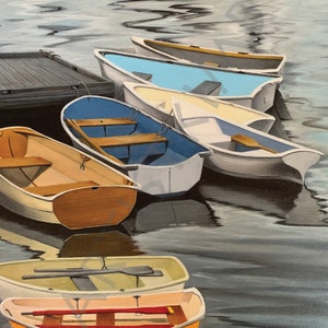 Colorful Rowboats in Maine (ME), 11” x 14” Fine Art Print