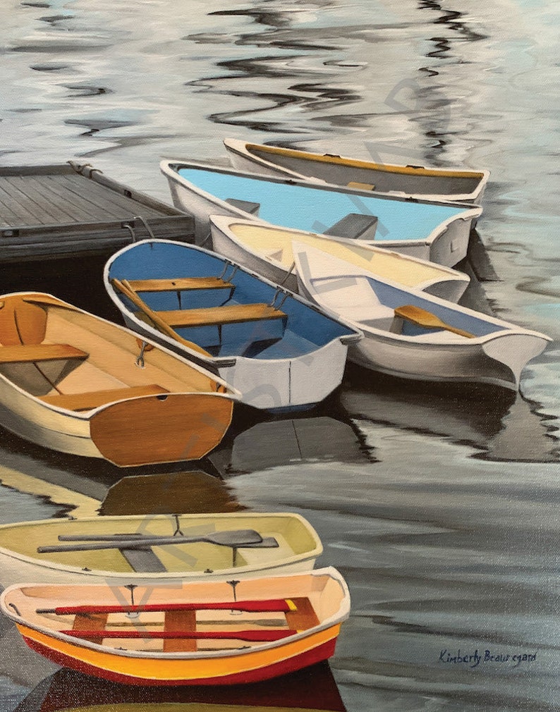 Rowboat Color Colorful Rowboats in Maine (ME), 11” X 14” Fine Art Print - Etsy