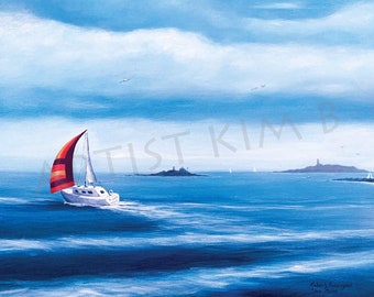 Sailboat in Saco, Maine (ME), 11” x 14” Fine Art Print