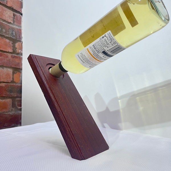 Personalised Wine Glass & Bottle Holder, Wooden 5th Anniversary Gift