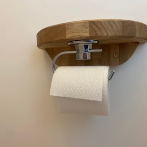 Solid Oak Toilet Roll Holder, Shelving and Phone Holder