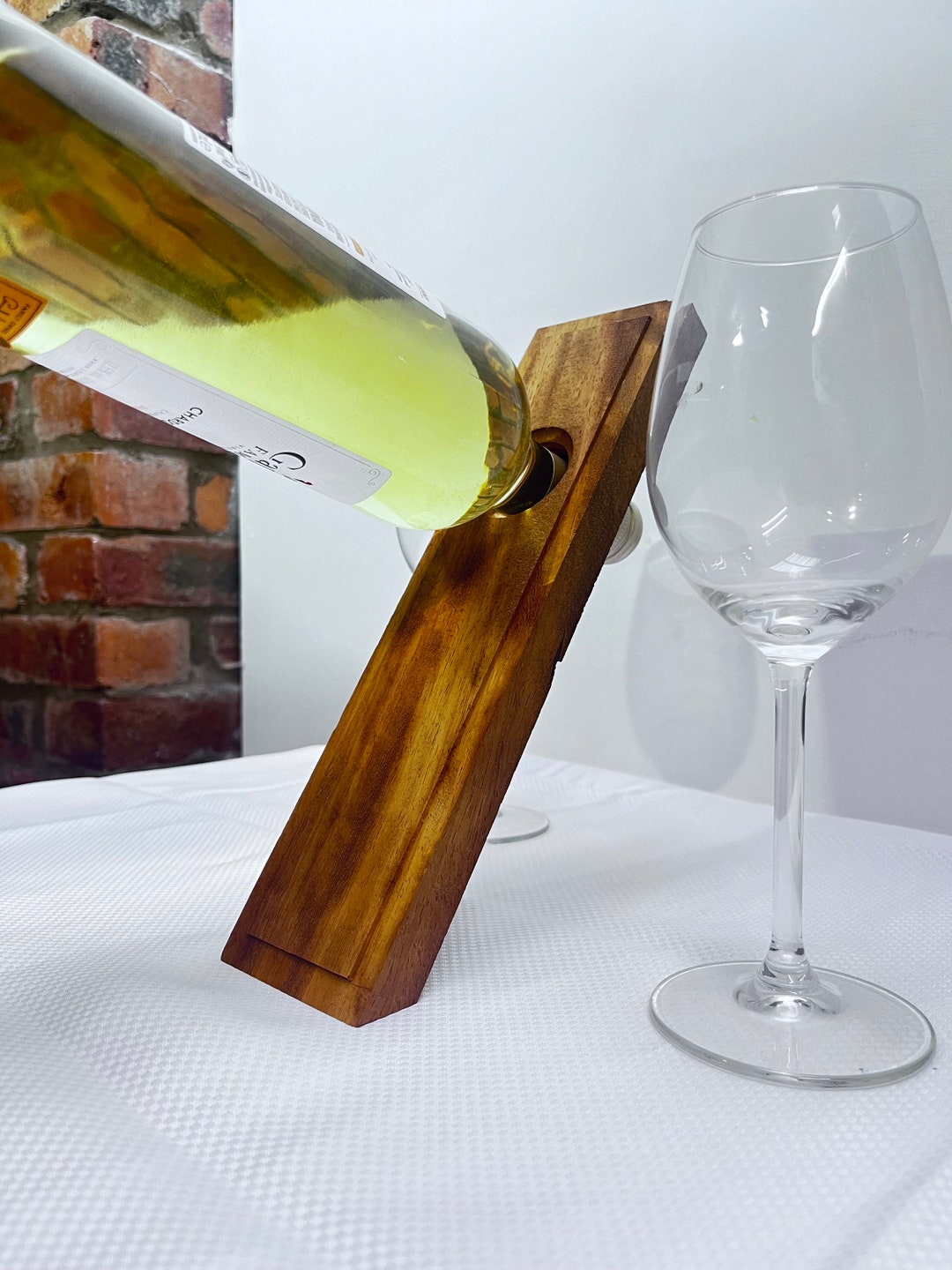 Personalised Wooden Wine Glass Holder Wood Wine Bottle Display Etsy