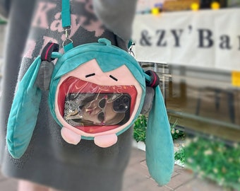 Miku cosplay, kawaii shoulder bag, Crossbody Ita Bag, Anime bag, Ita shoulder bag, Japanese Bag, Kawaii Bag, hatsune miku, Korean backpack