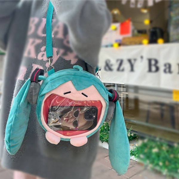 Miku cosplay, kawaii shoulder bag, Crossbody Ita Bag, Anime bag, Ita shoulder bag, Japanese Bag, Kawaii Bag, hatsune miku, Korean backpack