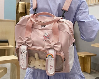 Cute Backpack, Rabbit Backpack, Ita Bag, Waterproof Backpack, Ita Backpack, Pin Bag, Kawaii Backpack, Pin Backpack,korean backpack, Cute Bag