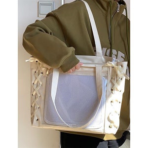 Ita Tote Bag, Kawaii shoulder bag, Ita shoulder bag, anime tote bag, Korean bag, Ita Bag, Pin Bag, Kawaii Cute Tote Bag, Butterfly purse