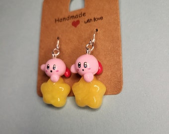 Kirby star earrings