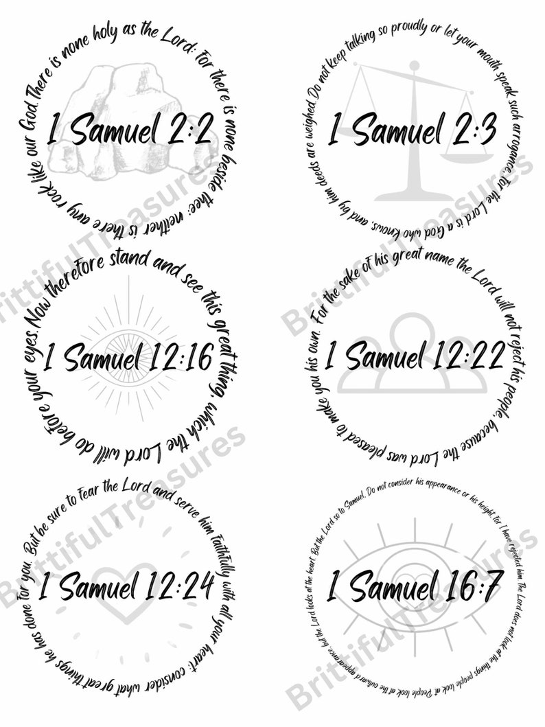 First Samuel Graphics 1 Samuel Pack - PNG - JPG - SVG - Pdf - Digital Download - Bible Verses ...